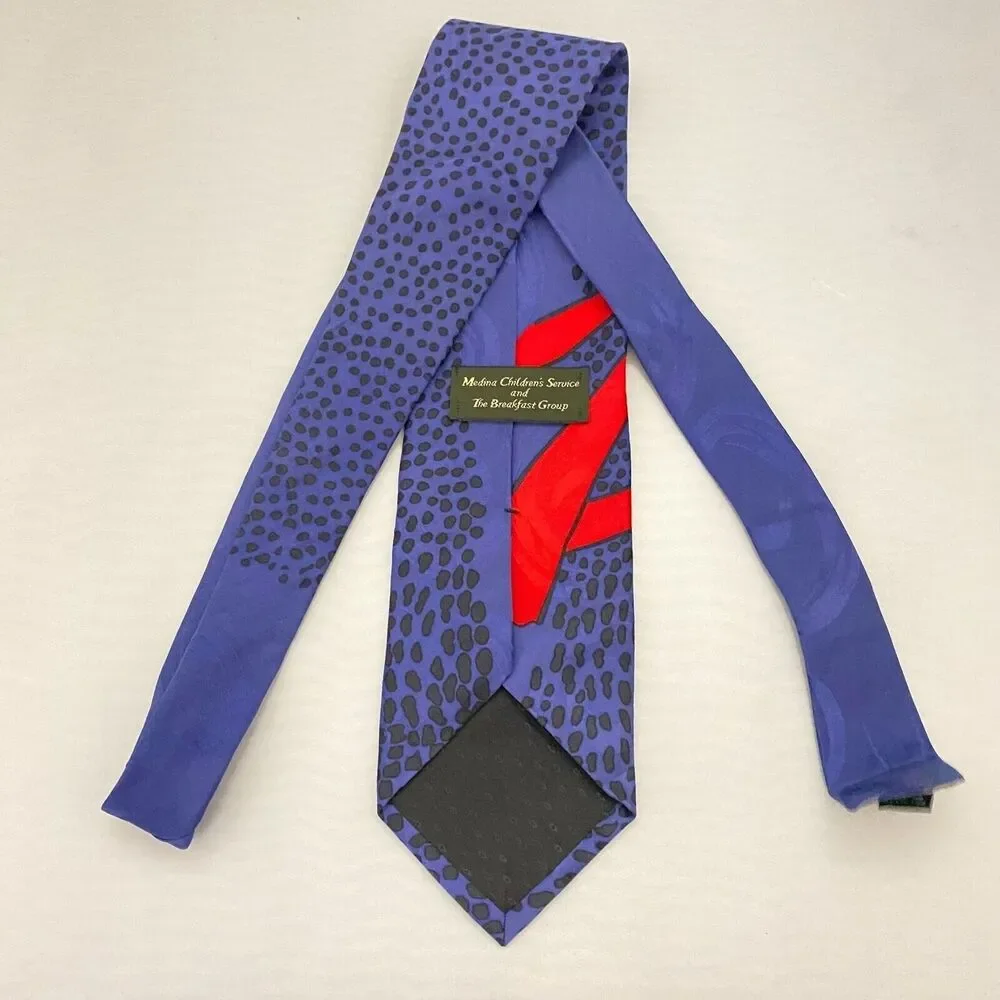 #5584 Medina Childrens Service The Breakfast Group Blue and Red Mens tie 58x3.75